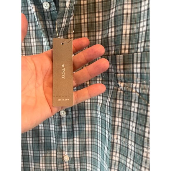 Mens J.Crew Secret Wash Stretch Plaid Shirt L 94% Organic Cotton Button-Down Col - Picture 3 of 8